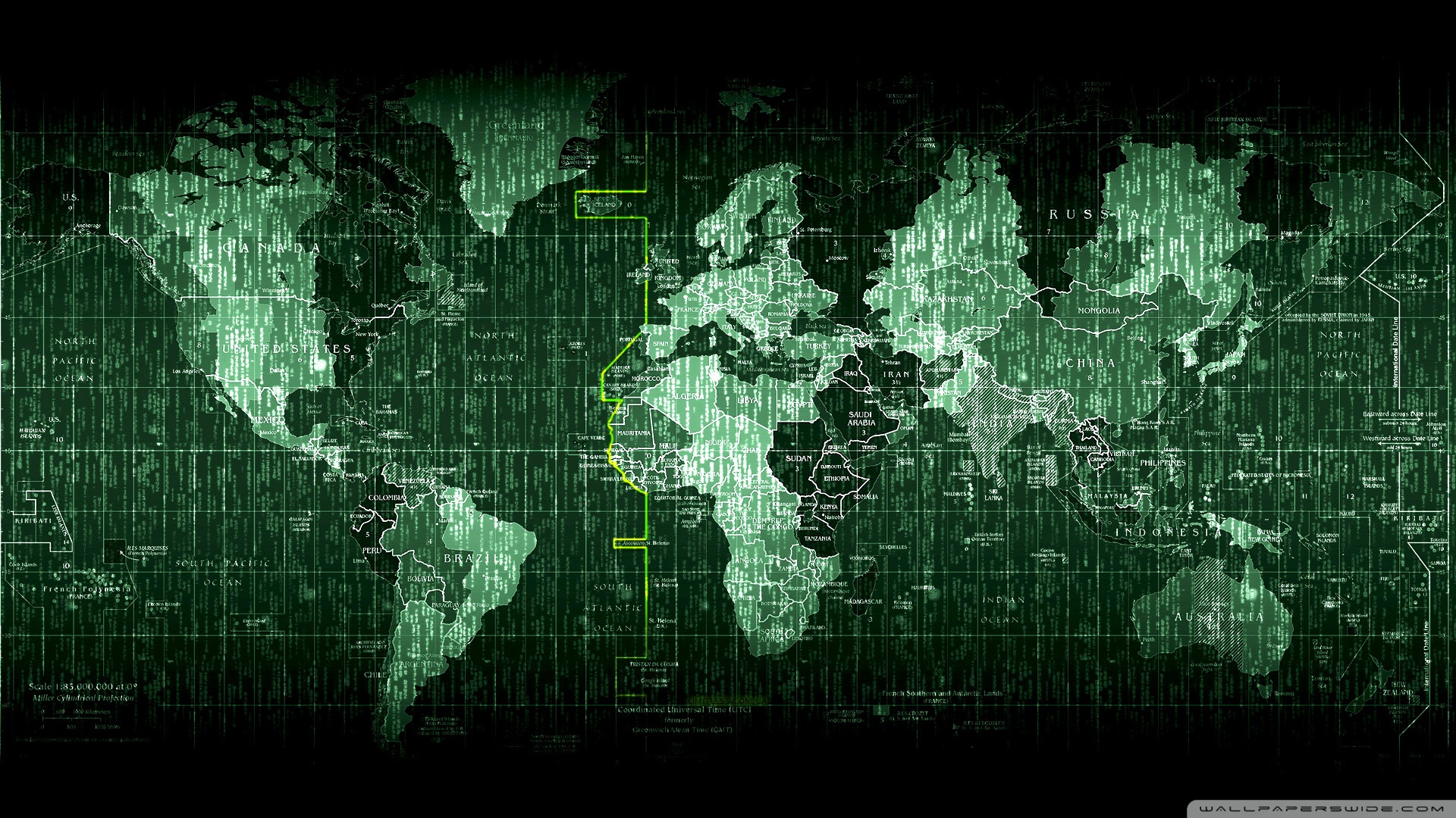 Matrix World Map Wallpaper