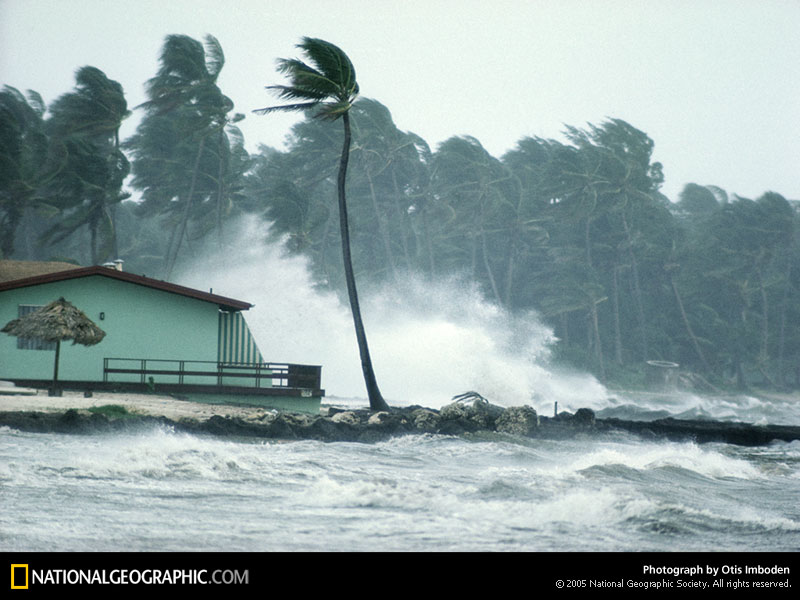 Intense Hurricane Winds Pummel The Shoreline This Rotating Storm That