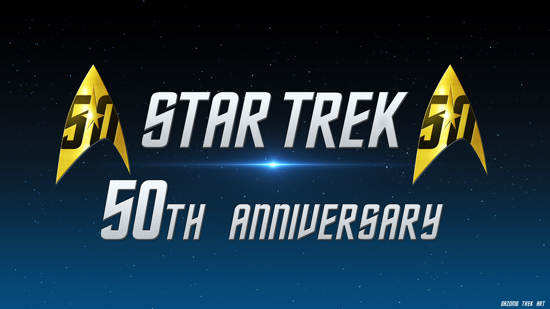 Star Trek 50th Anniversary Logo Wallpaper By Gazomg