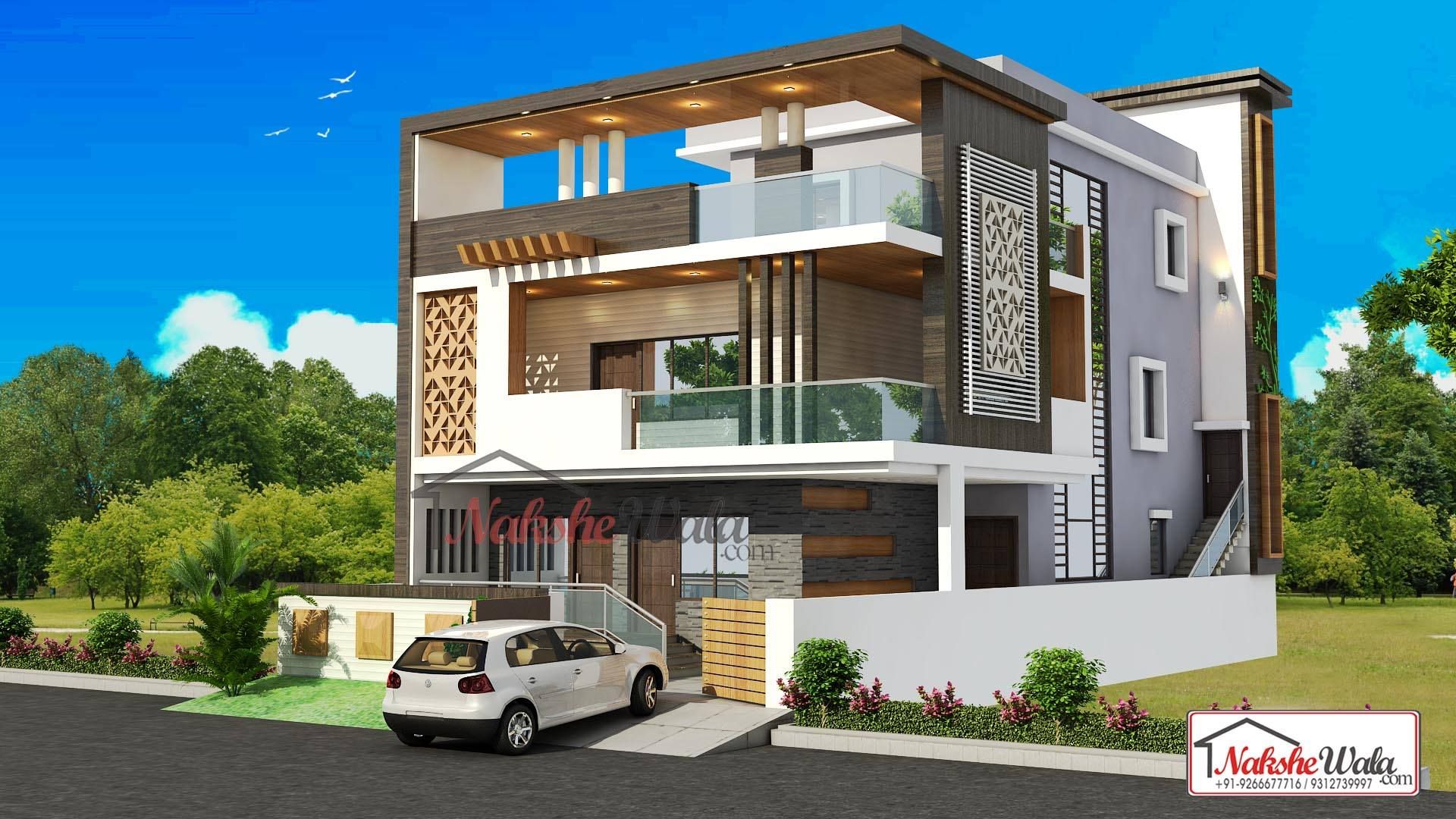 Double Storey Elevation Small House Design Duplex