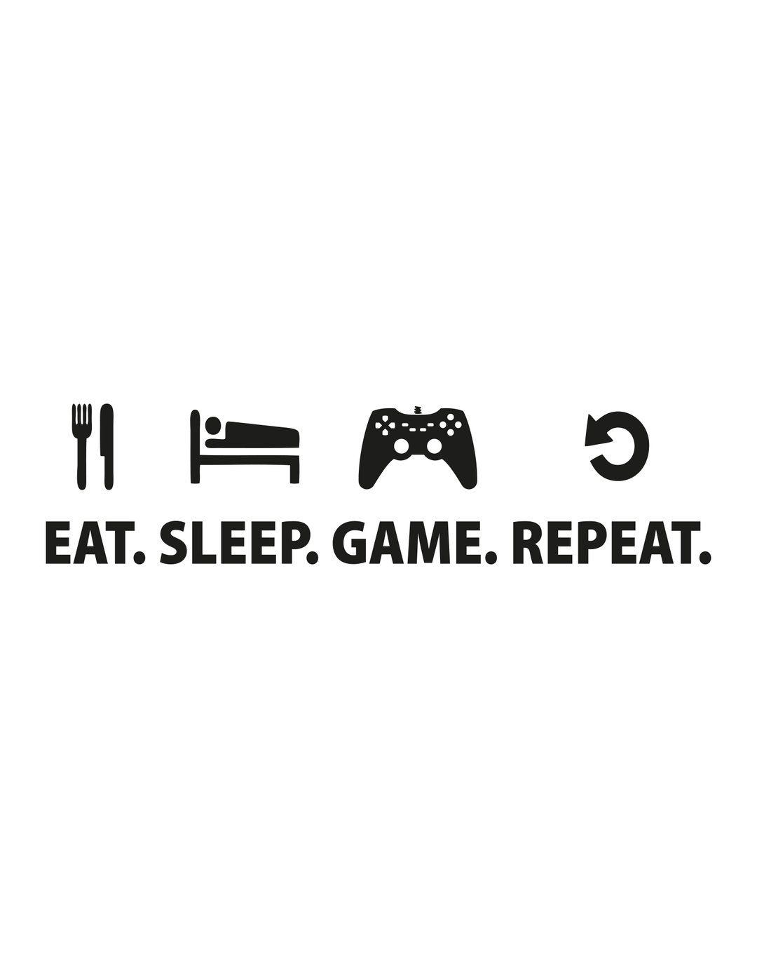 Eat Sleep Game Repeat Gamer Wall Decal Quote Quotes