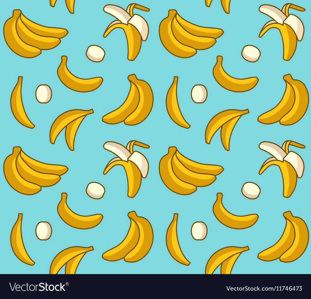Seamless background yellow bananas Royalty Free Vector Image