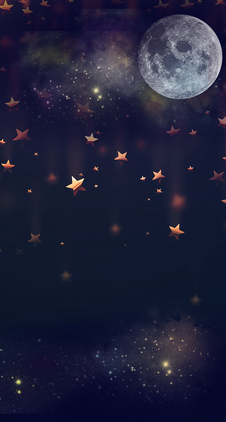 Moon Falling Stars Wallpaper