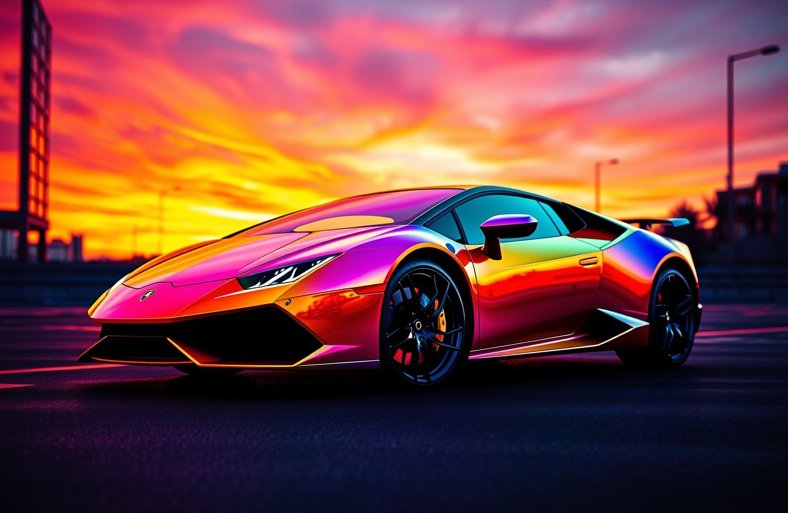 Rainbow Lamborghini Wallpaper