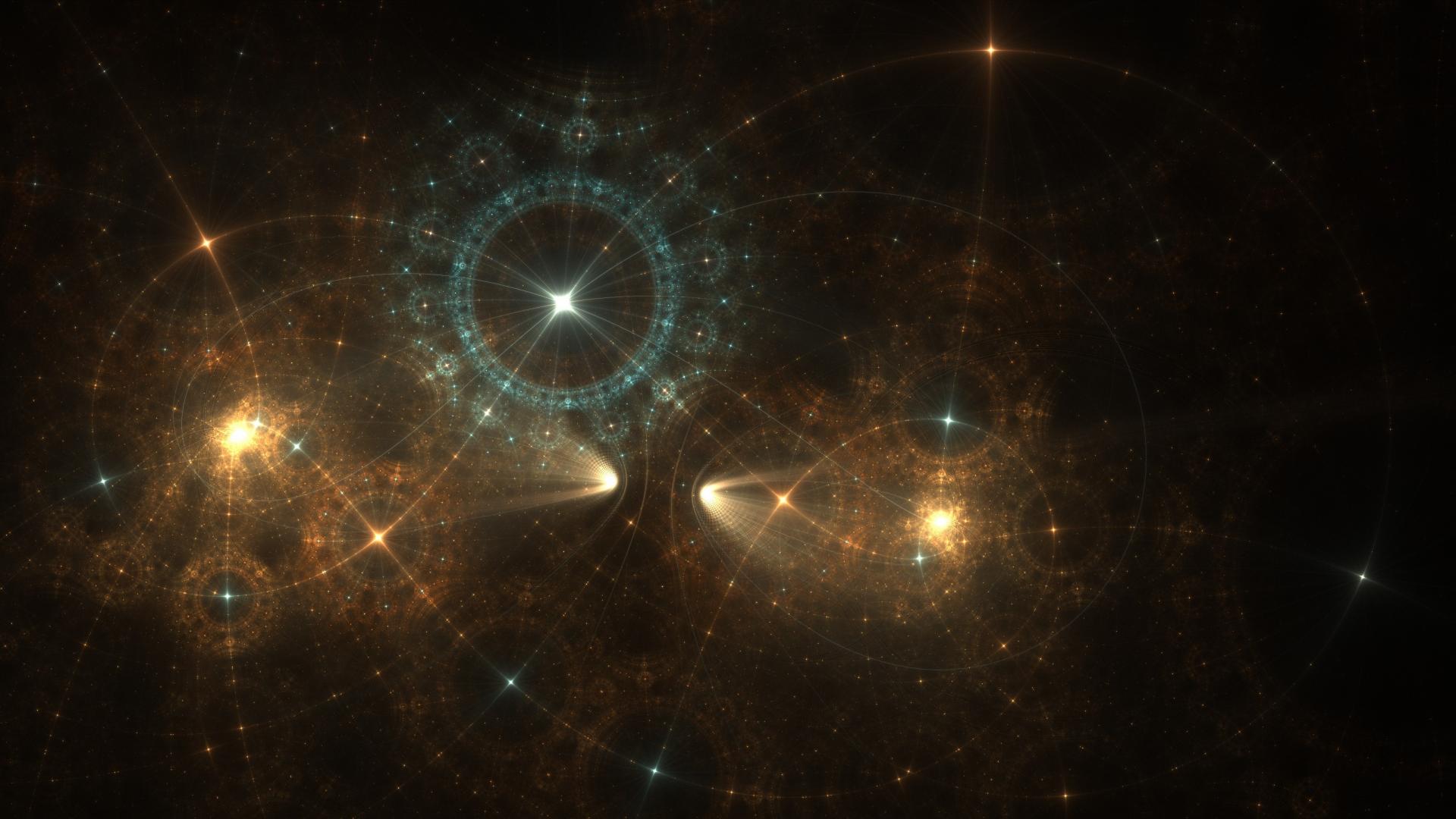 Space Stars Galaxies Shape Alien Night Sky Wallpaper