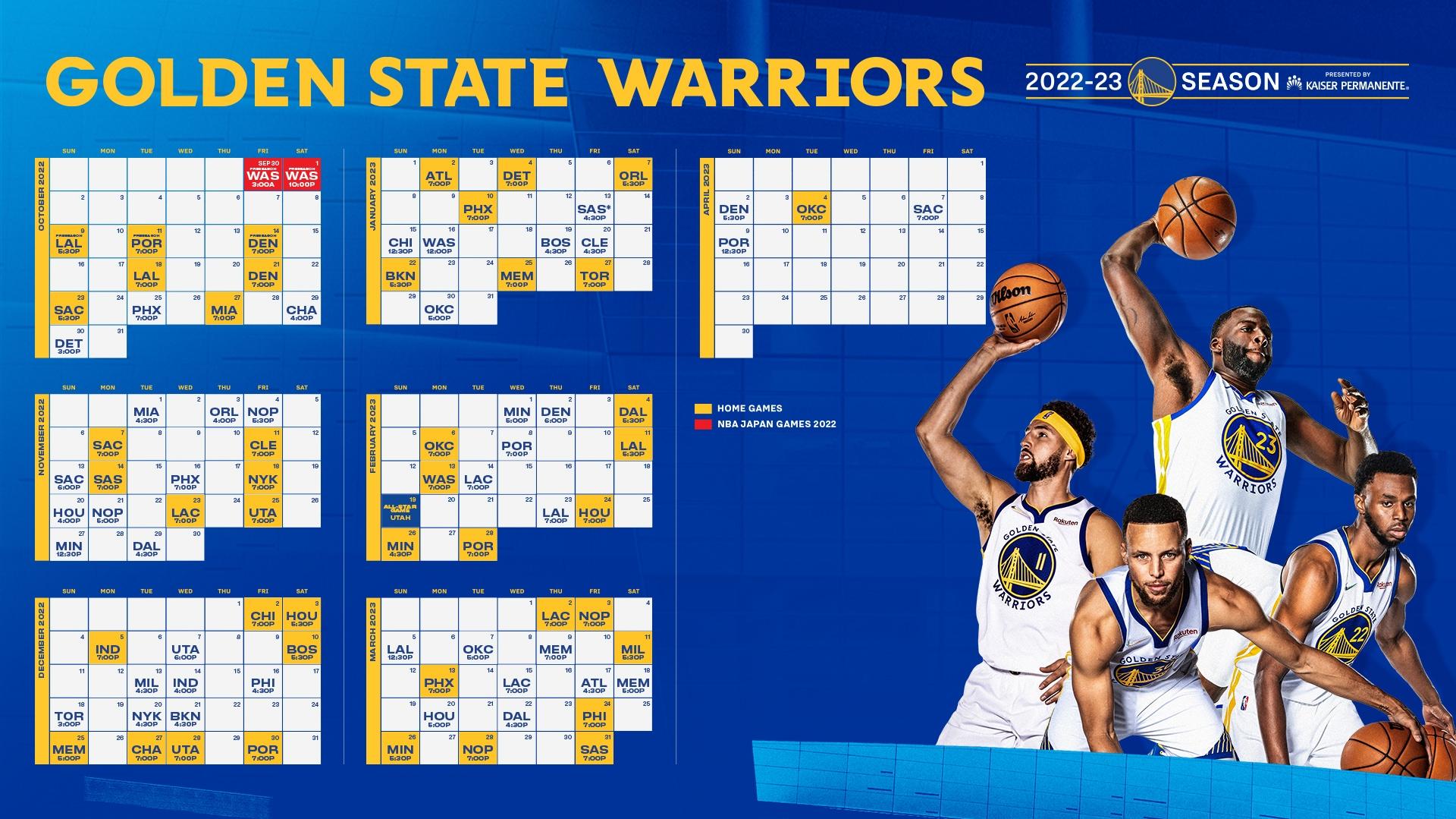 Warriors Announce Regular Season Schedule Nba