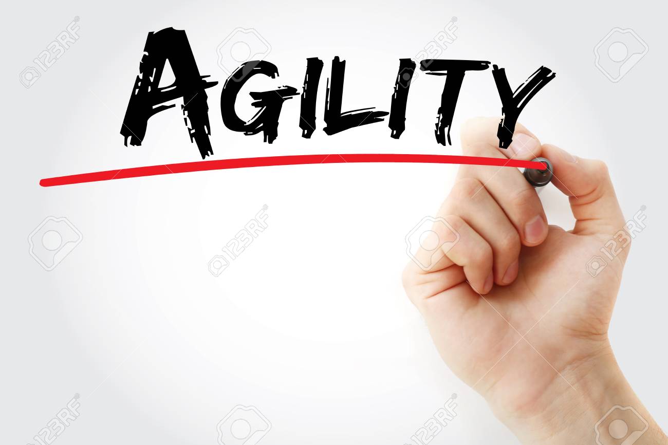 Hand Writing Agility With Marker Concept Background Stock Photo