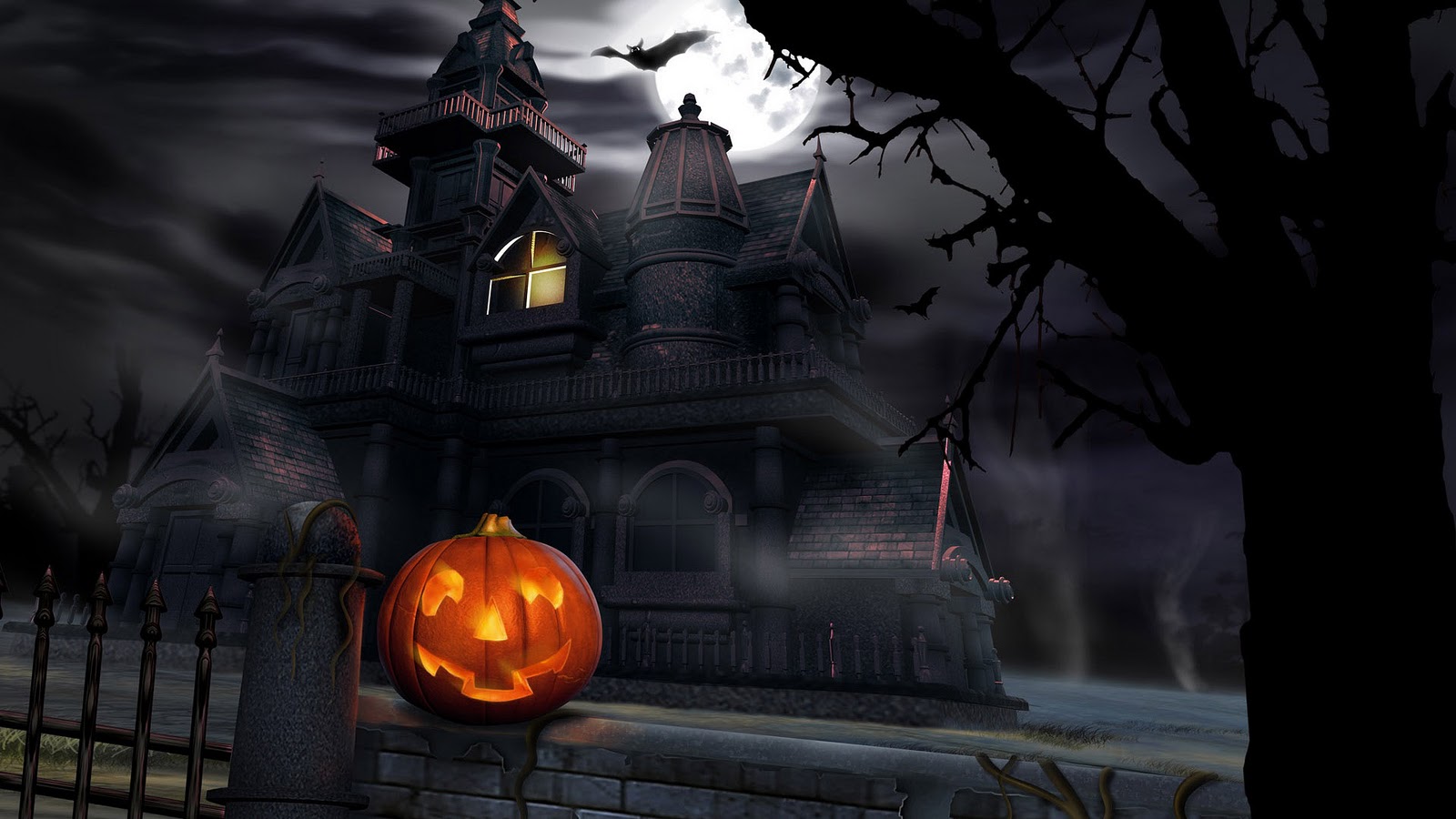 Halloween Scary Animated Desktop Wallpaper Mega Wallpapers 1600x900