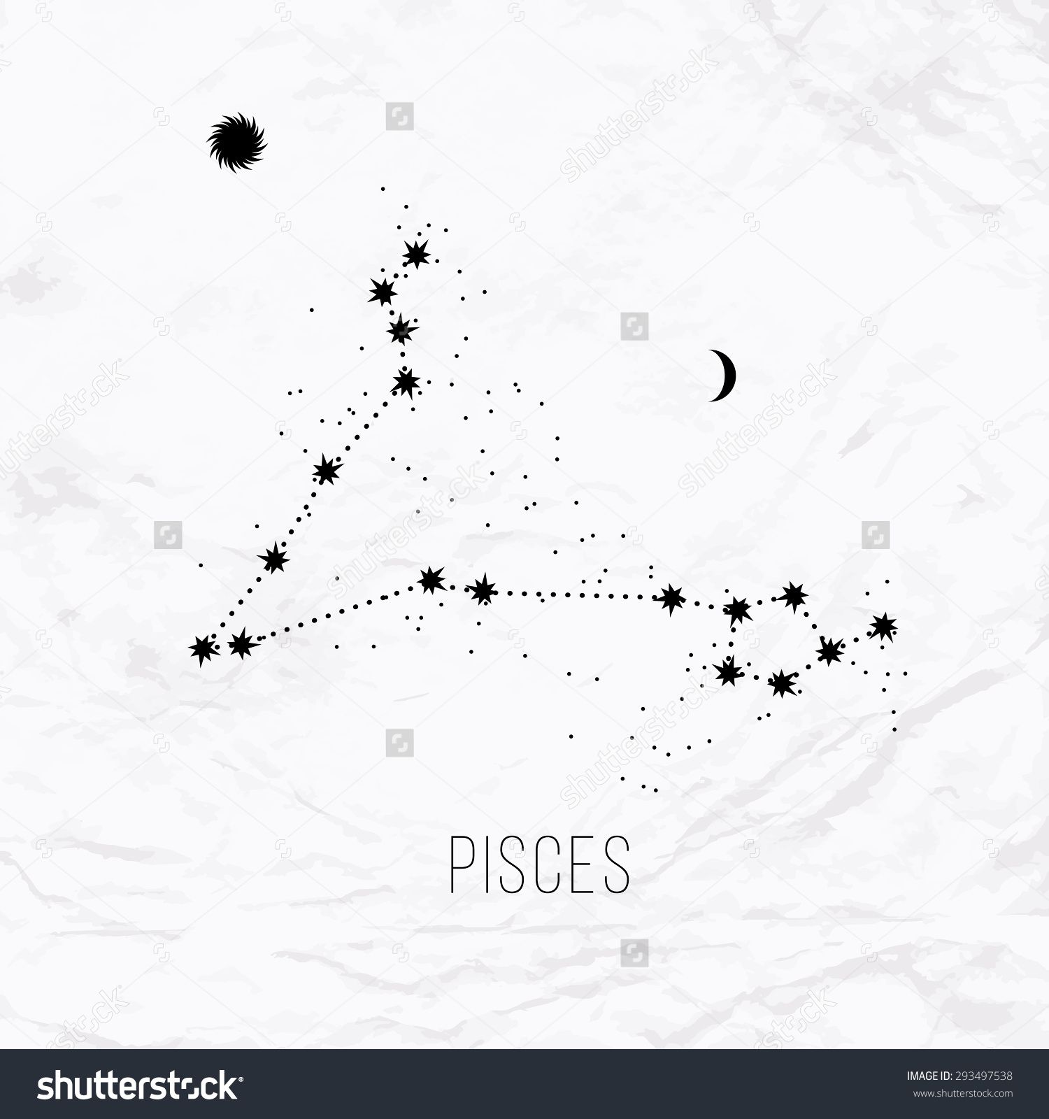 Astrology Sign Pisces On White Paper Background Zodiac