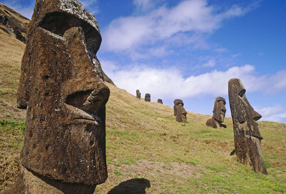 Wallpaper Easter Island Chile Moai Monolithic Stones Rapa Nui