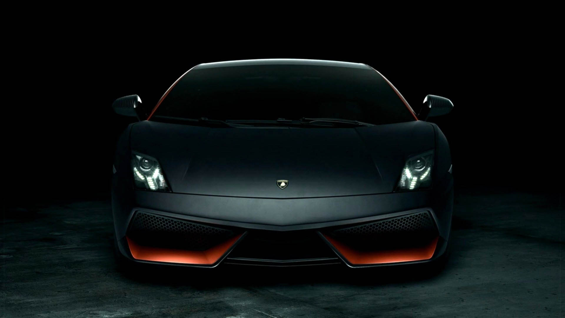 Amazing Black Lamborghini Aventador Front Wallpaper
