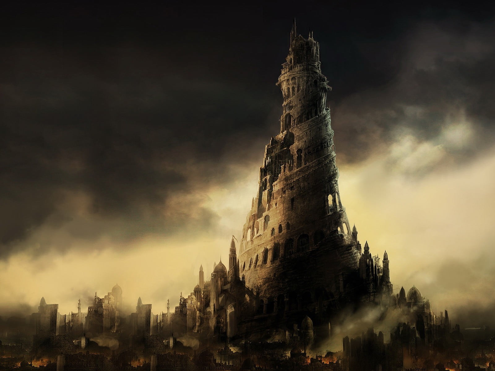 Painting Of Ancient Castle Digital Art Cgi Tower Babel HD