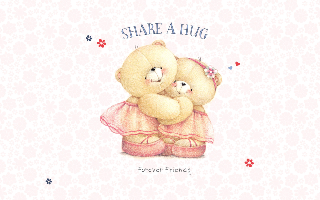 Teddy Wallpaper Hug Forever Friends Bears Pint