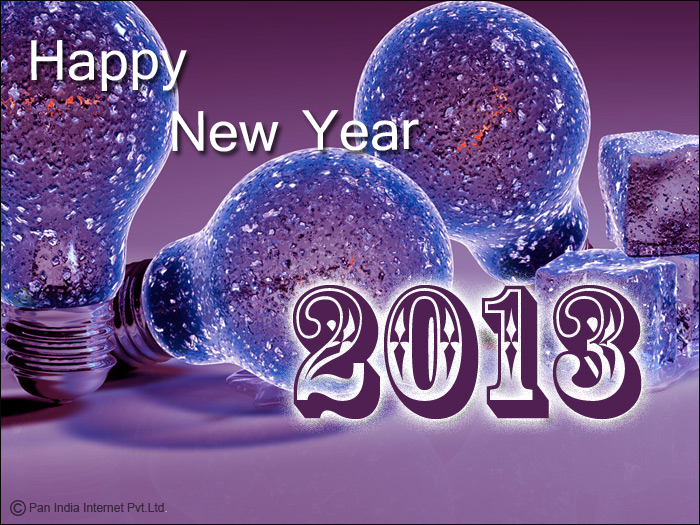 Purple Bulb New Year Wallpaper