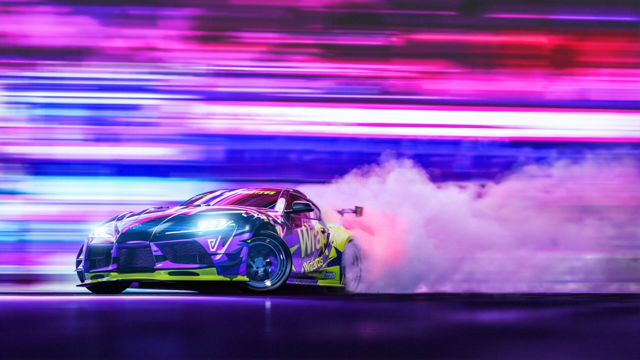 Toyota Supra Neon Drift K Wallpaper Photo 3d