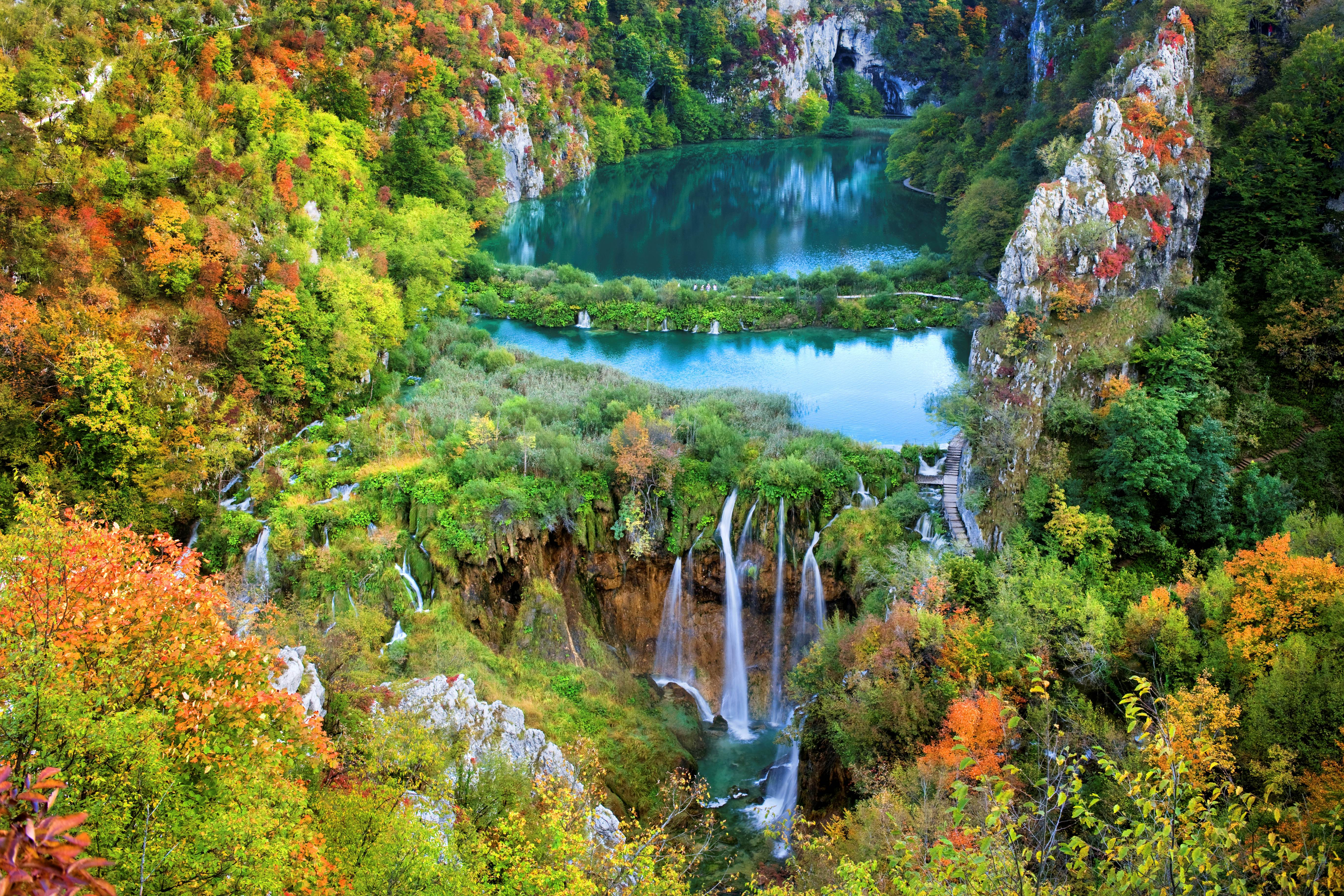 Plitvice Lake National Park In Autumn HD Wallpaper Background