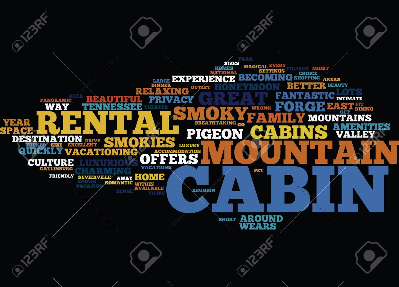 Great Cabin In The Smokies Text Background Word Cloud Concept