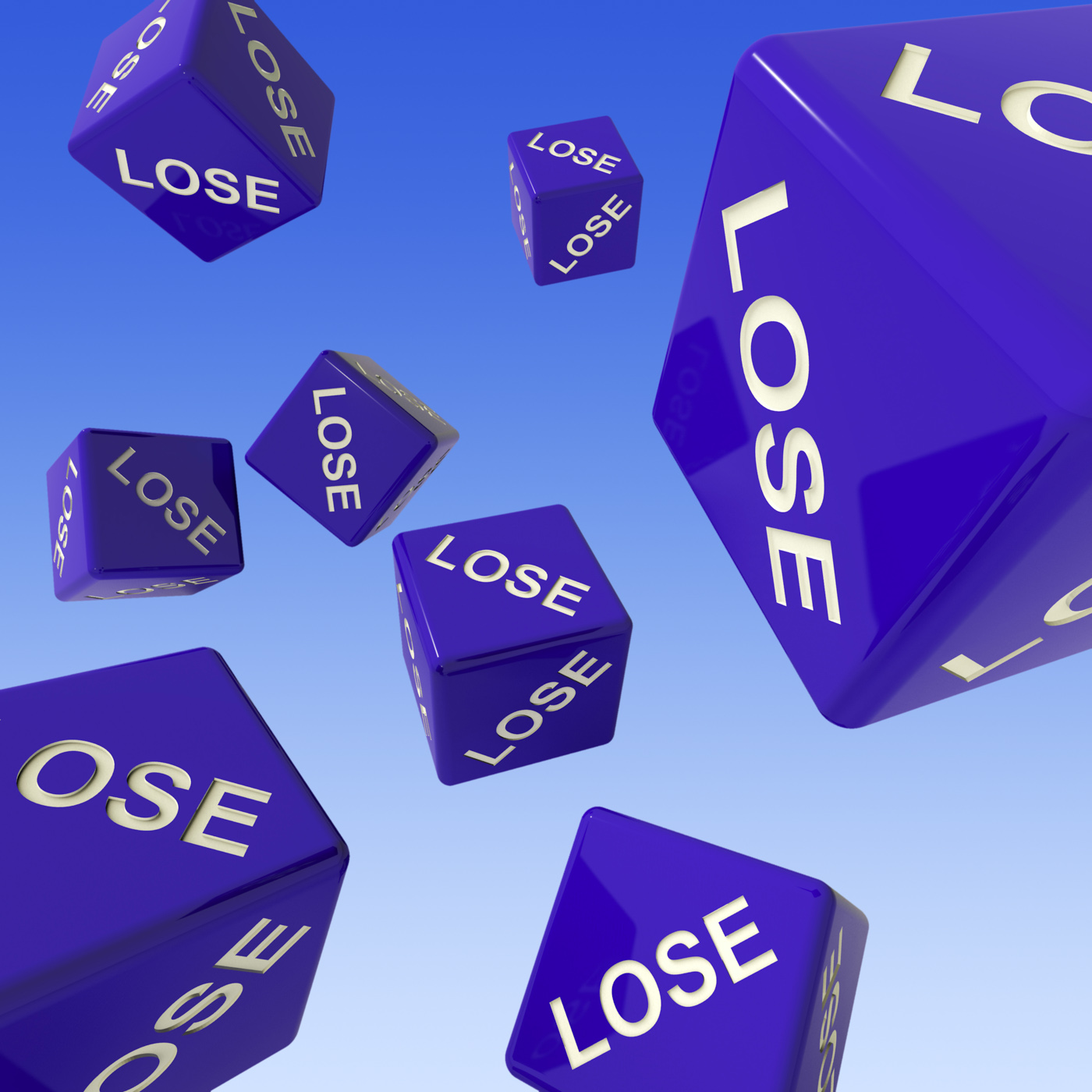 Photo Lose Dice Background Showing Failure Loss Losing