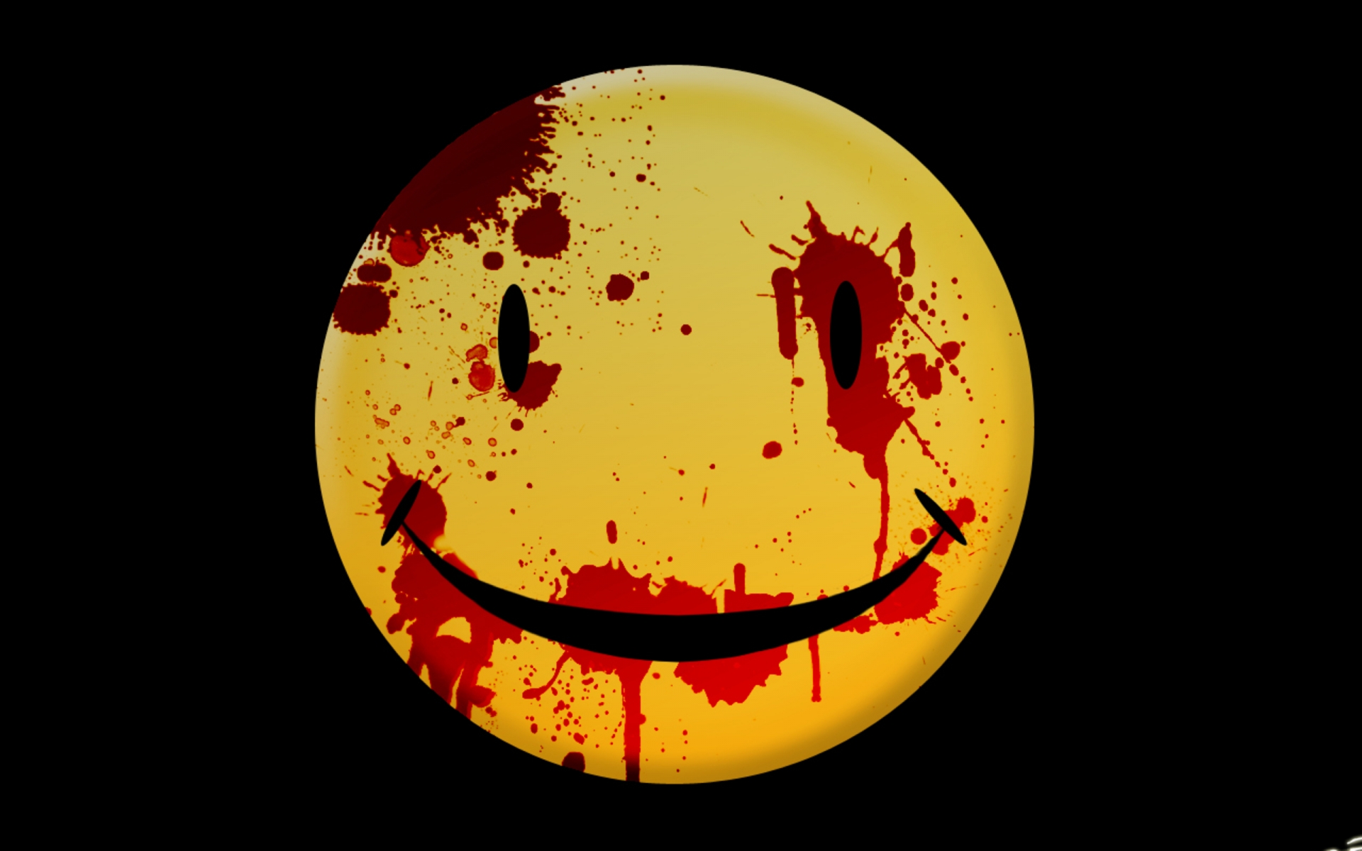 smiley face dark horror mood blood wallpaper background 1920x1200
