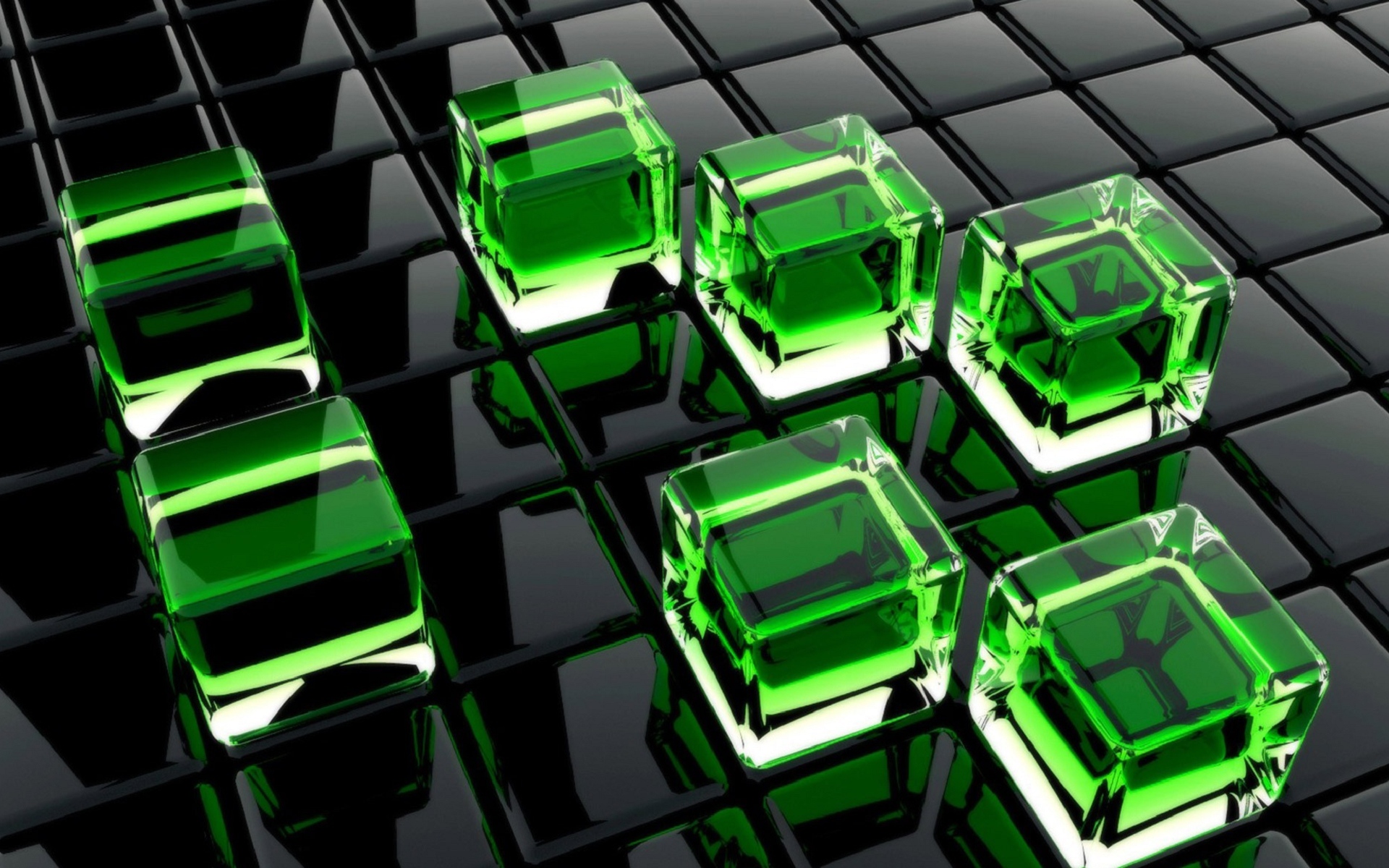 Home 3d Wallpaper Green Cubes