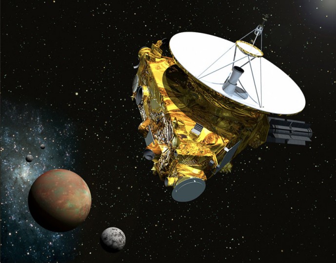 Artist Of New Horizons Passing Pluto And Three Its Moons