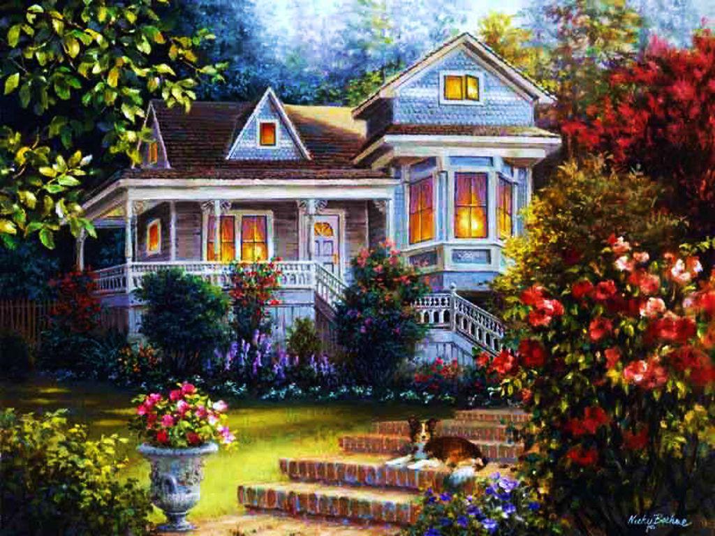 Cottage In Summer Wallpaper HD Desktopinhq