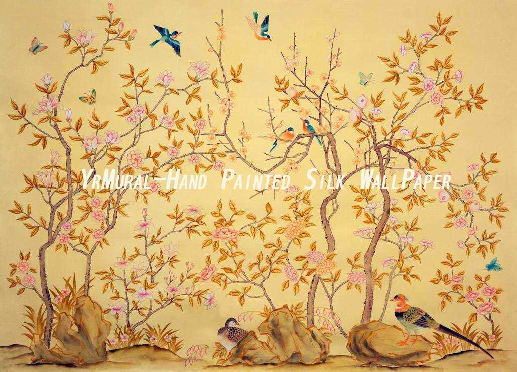Hand Painted Wall Murals Silk wih rice paper back jpg 1030x742