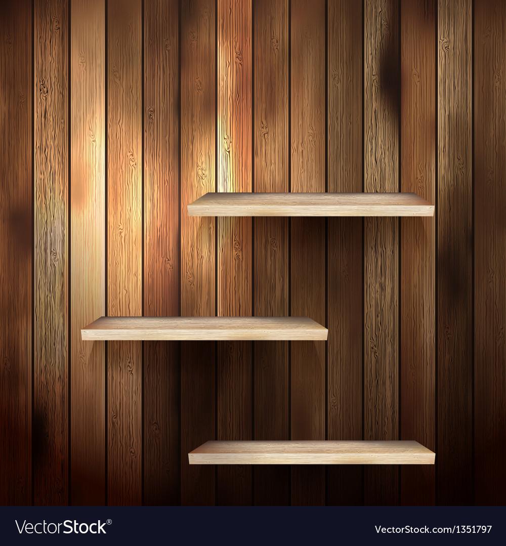 Free download Empty shelf for exhibit on wood background eps Vector ...