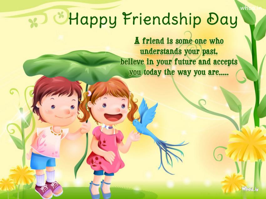 Happy Friendship Day Quote And Like A Cartoon HD Wallpaper For