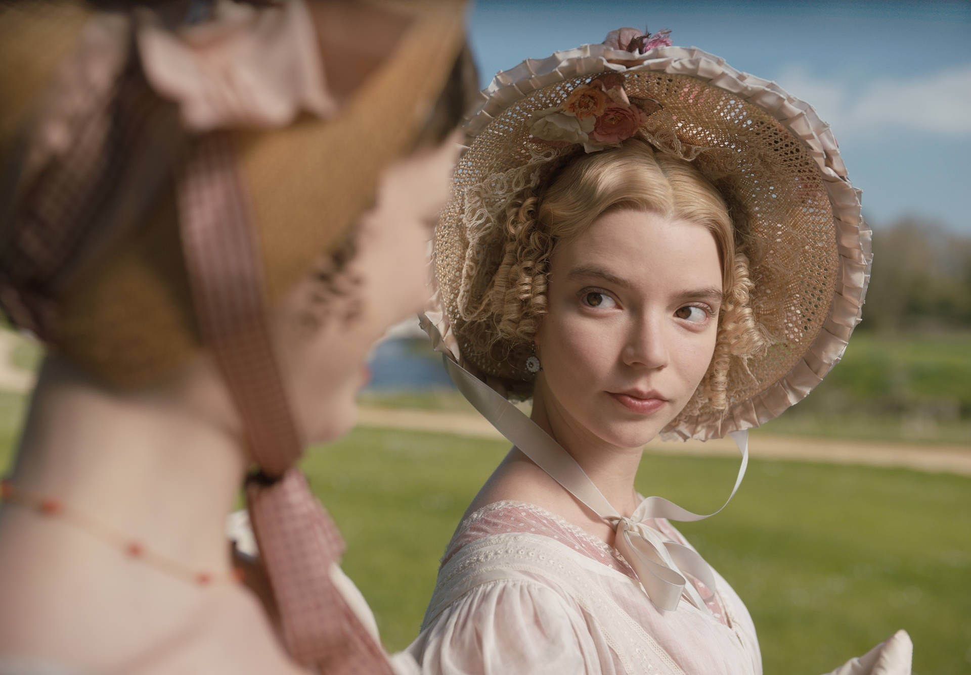 Anya Taylor-Joy in a period costume, likely from the movie Emma