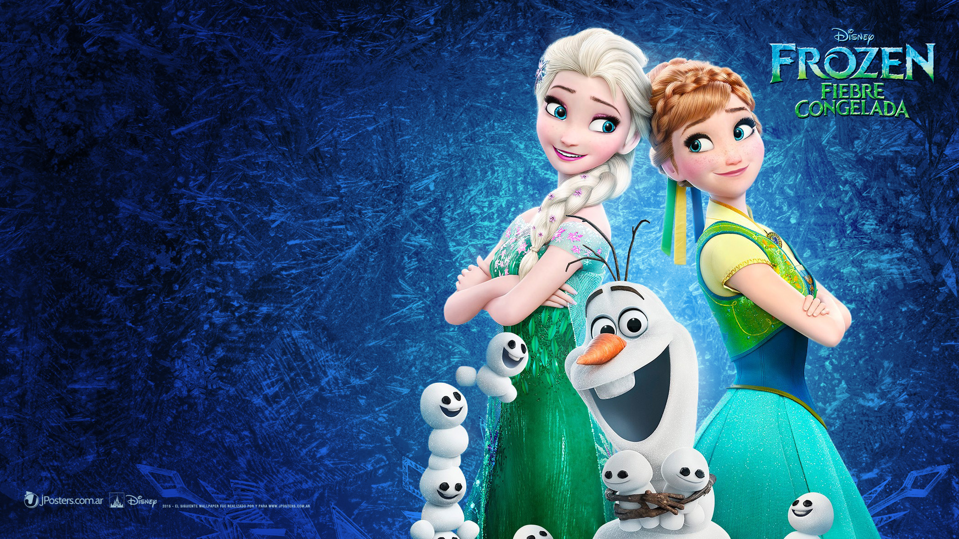 Elsa, Anna, and Olaf from Disney's Frozen Fever