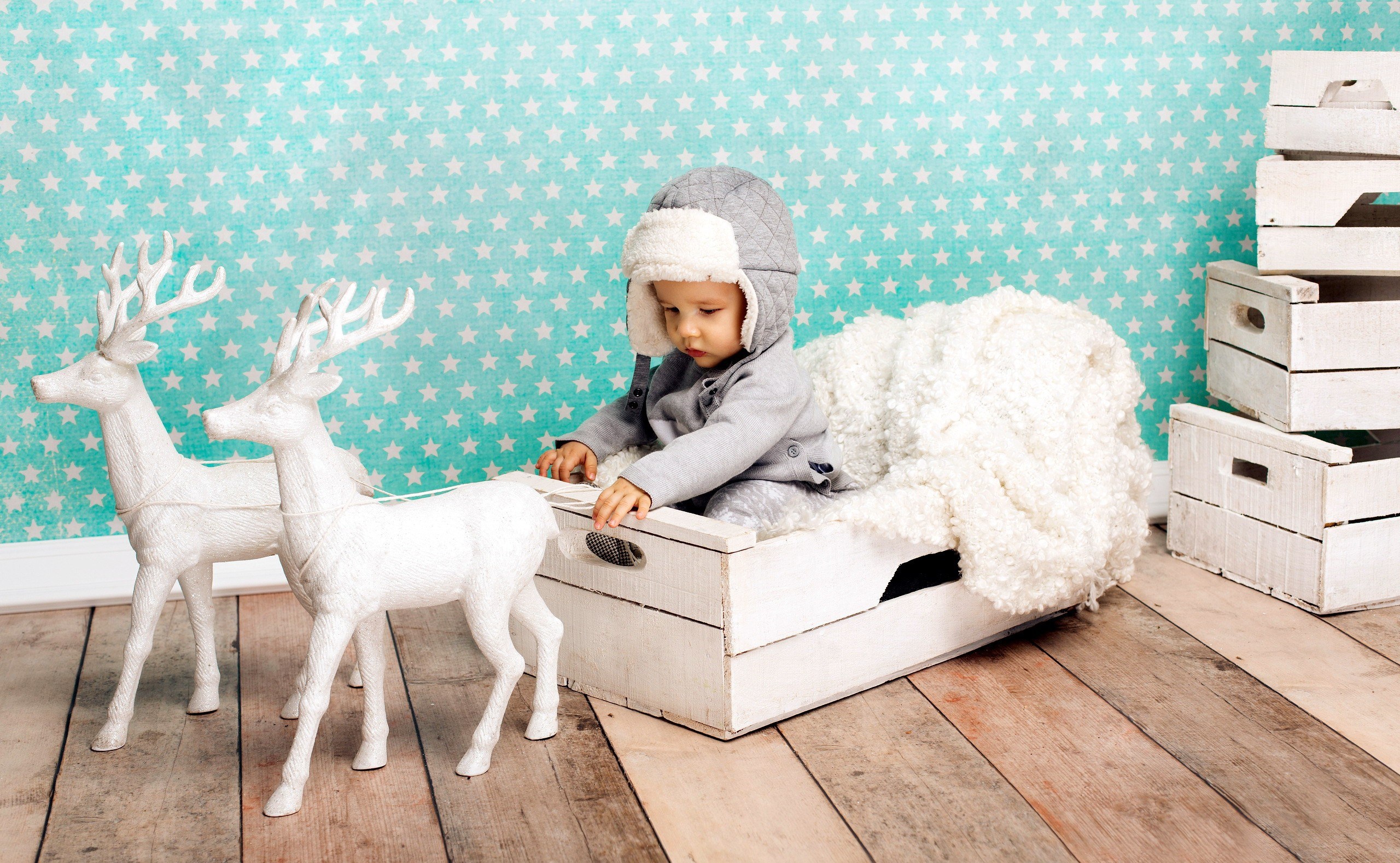 Hat Reindeer Photography Baby HD Wallpaper