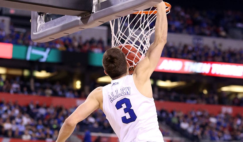 Dukes Grayson Allen Throws Down One Handed Dunk VIDEO