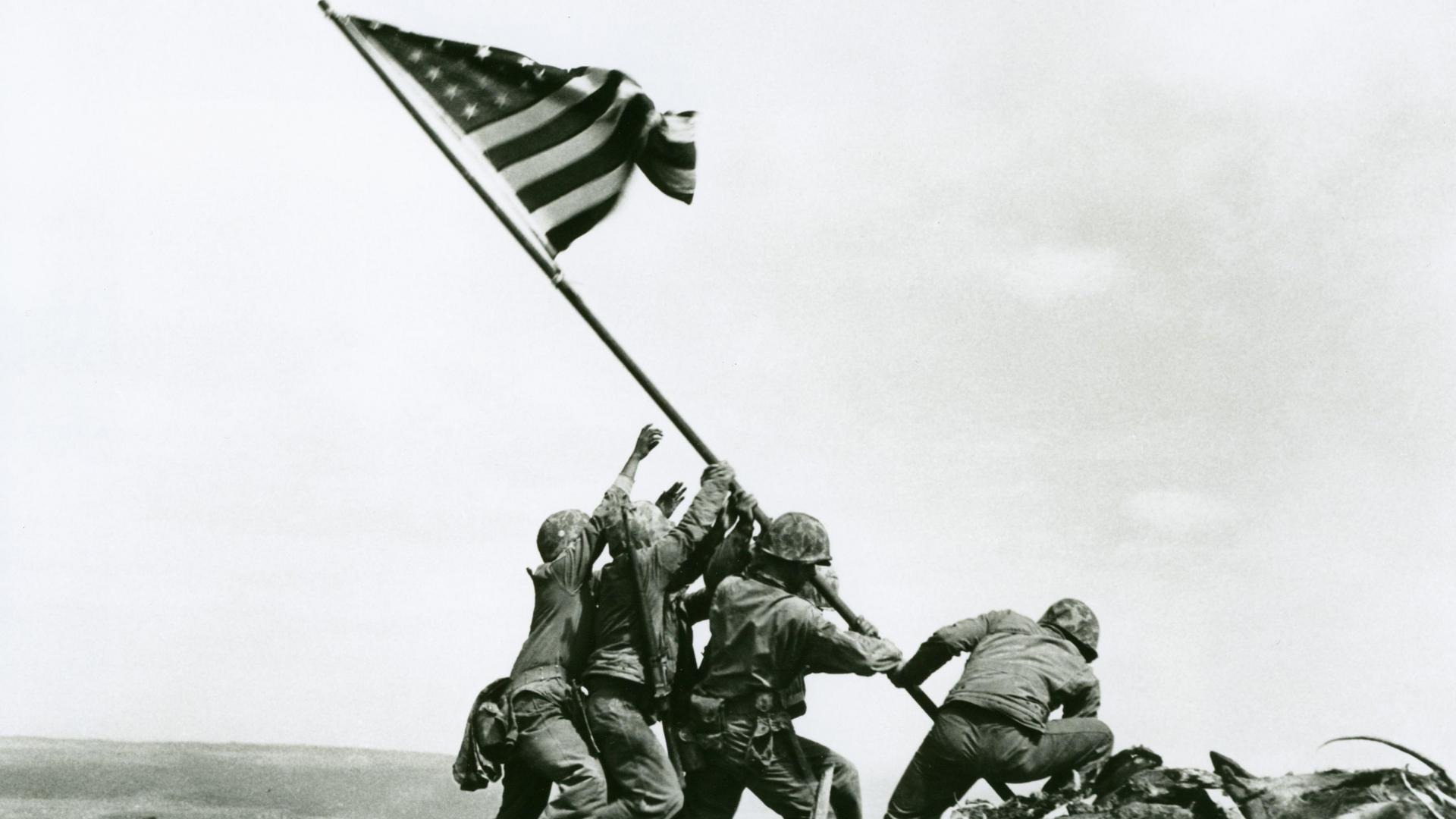 Flag Raising Iwo Jima Grayscale Redneck Wallpaper Hq