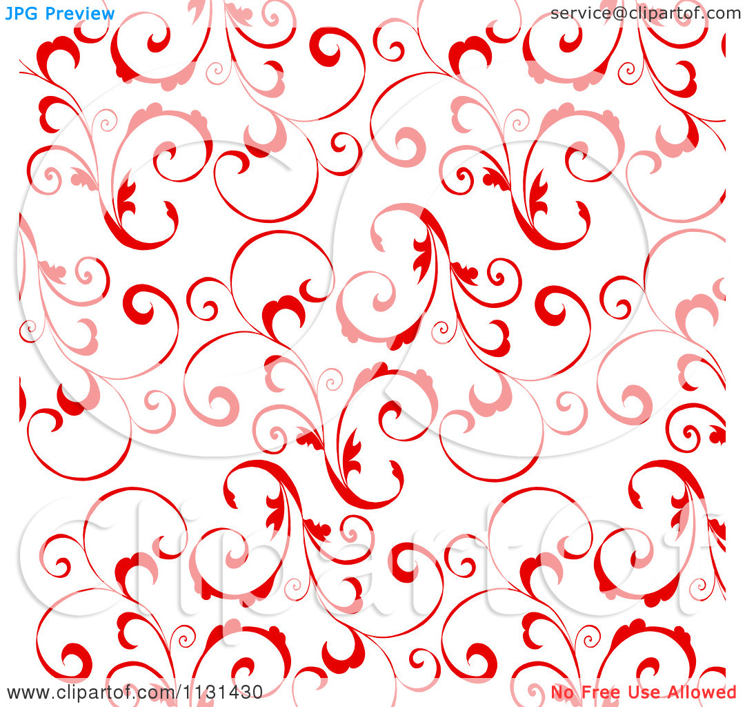 Clipart Of A Red And White Swirl Background Royalty