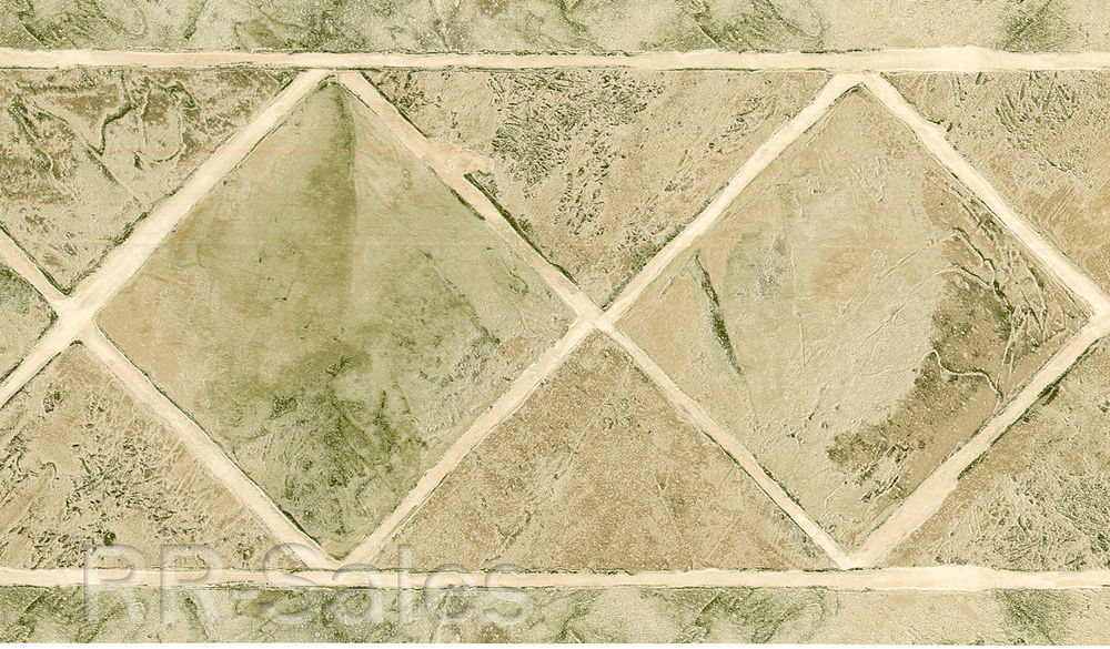 Free download Tan Green Faux Stone Diamond Checker Roll Wallpaper Wall