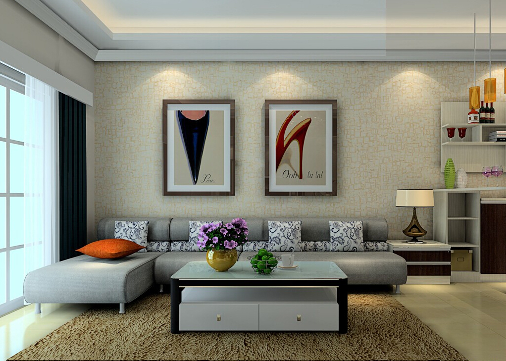 Elegant Sofas And Wall Decoration