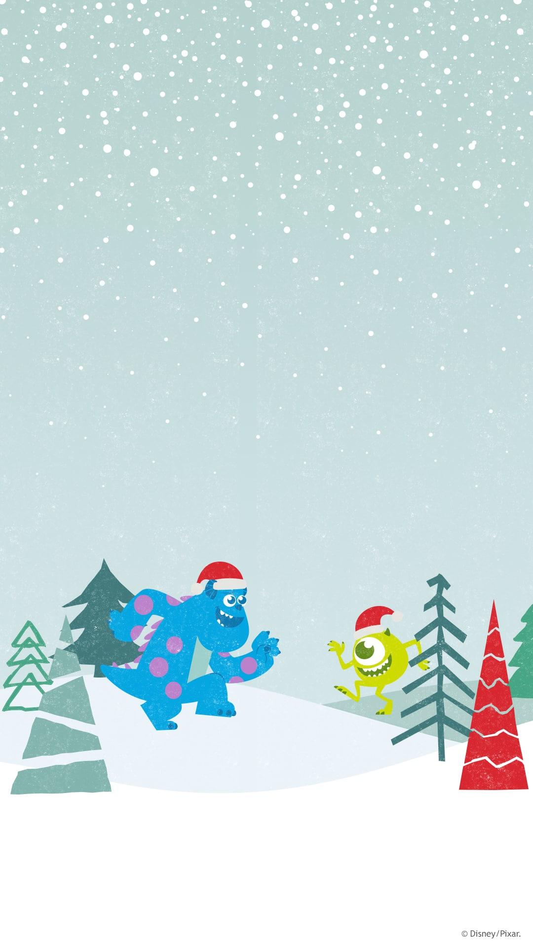 Pixar Holiday Wallpaper iPhone Android Apple Watch Disney