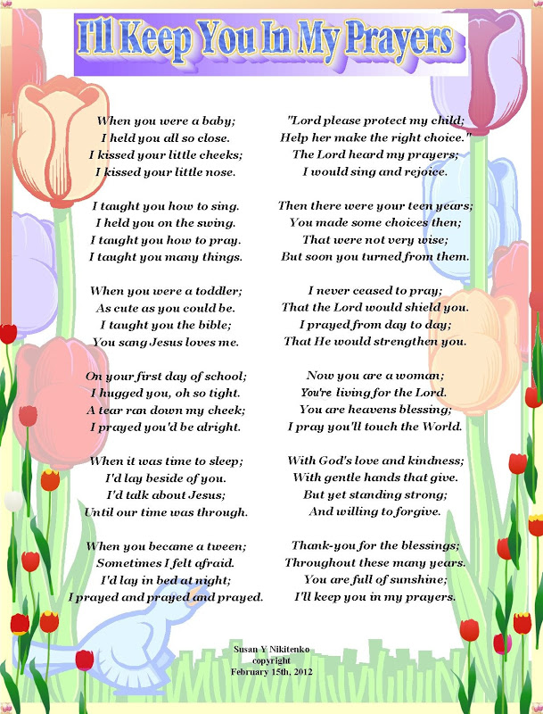 Ll Keep You In My Prayer Poem Poster Title
