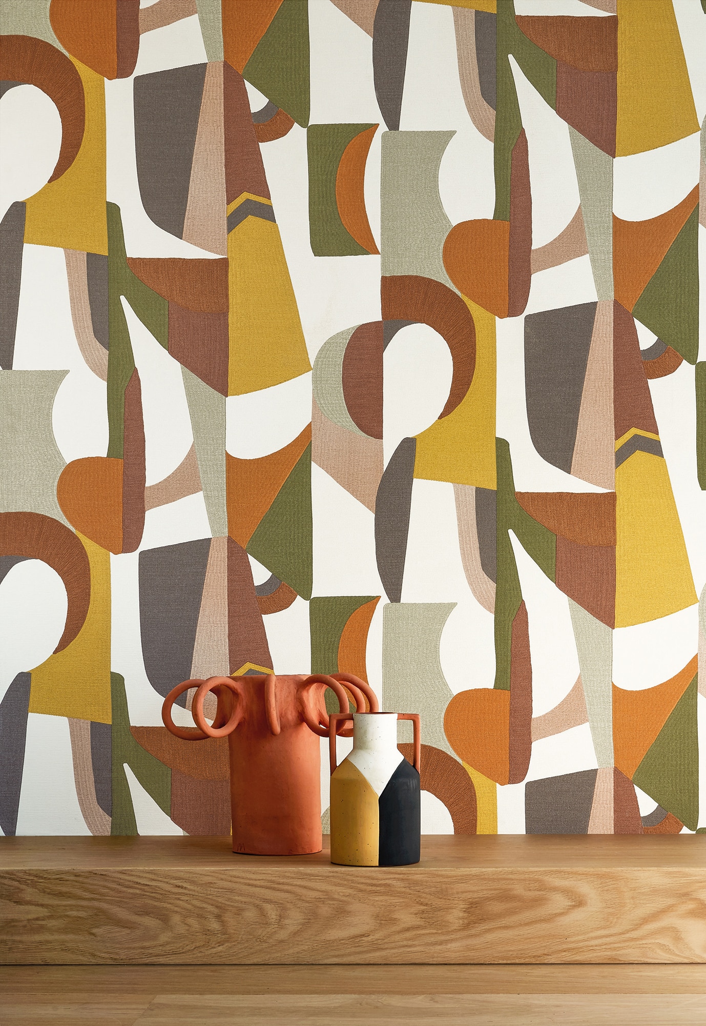 Assemblage Abstract Wallpaper Design