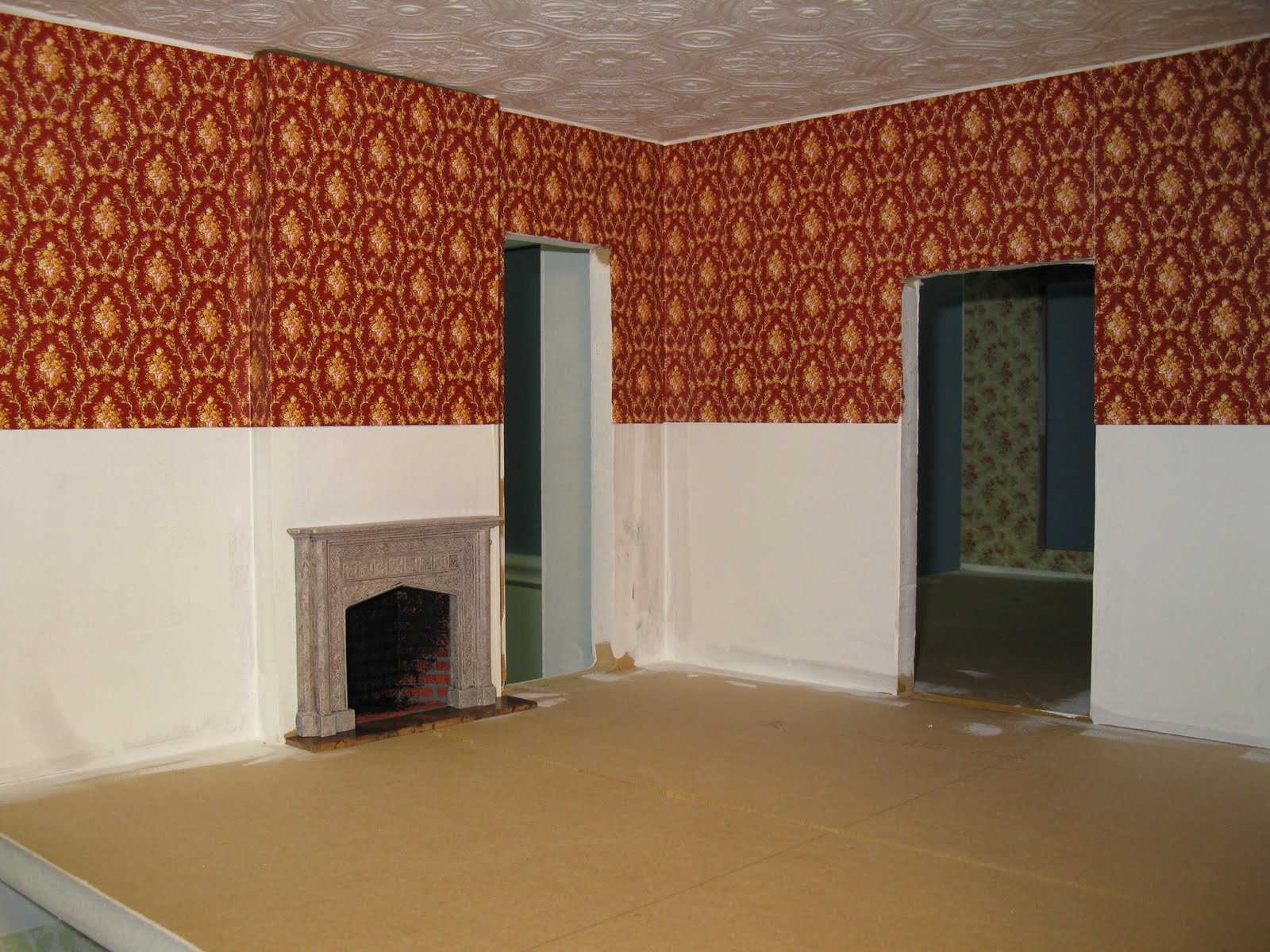 Dollhouse Miniature From Scratch Ceilings Wallpaper And
