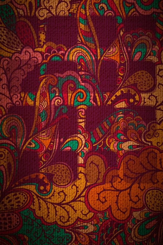 Psychedelic Art Design Pattern Wallpaper iPhone Flowers More
