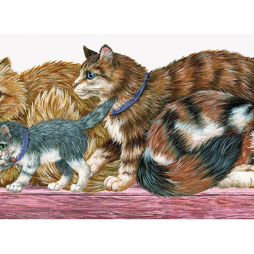 Free download Whimsical Childrens Vol 1 Cat Die Cut Wallpaper Border