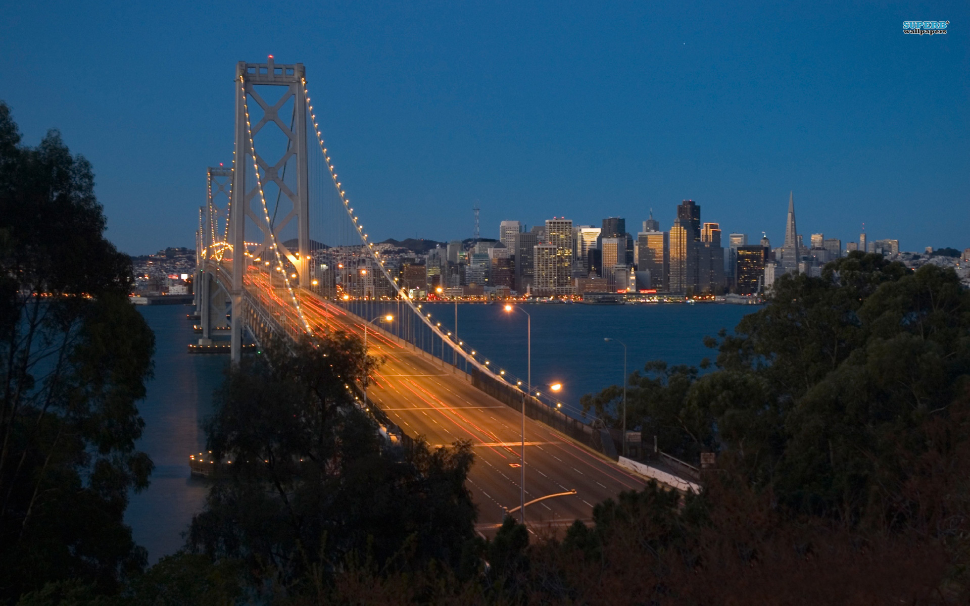 San Francisco Bay Bridge Dusk wallpapers San Francisco