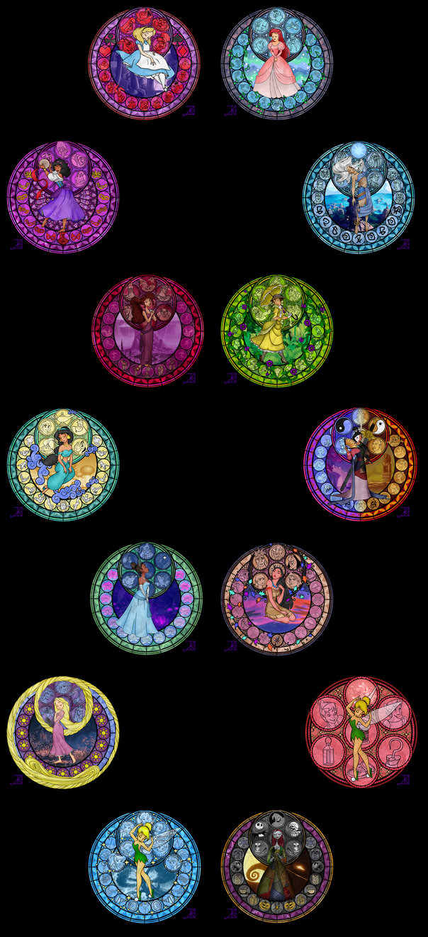 Disney Princess Stained Glass Wallpapers by Akili Amethyst on