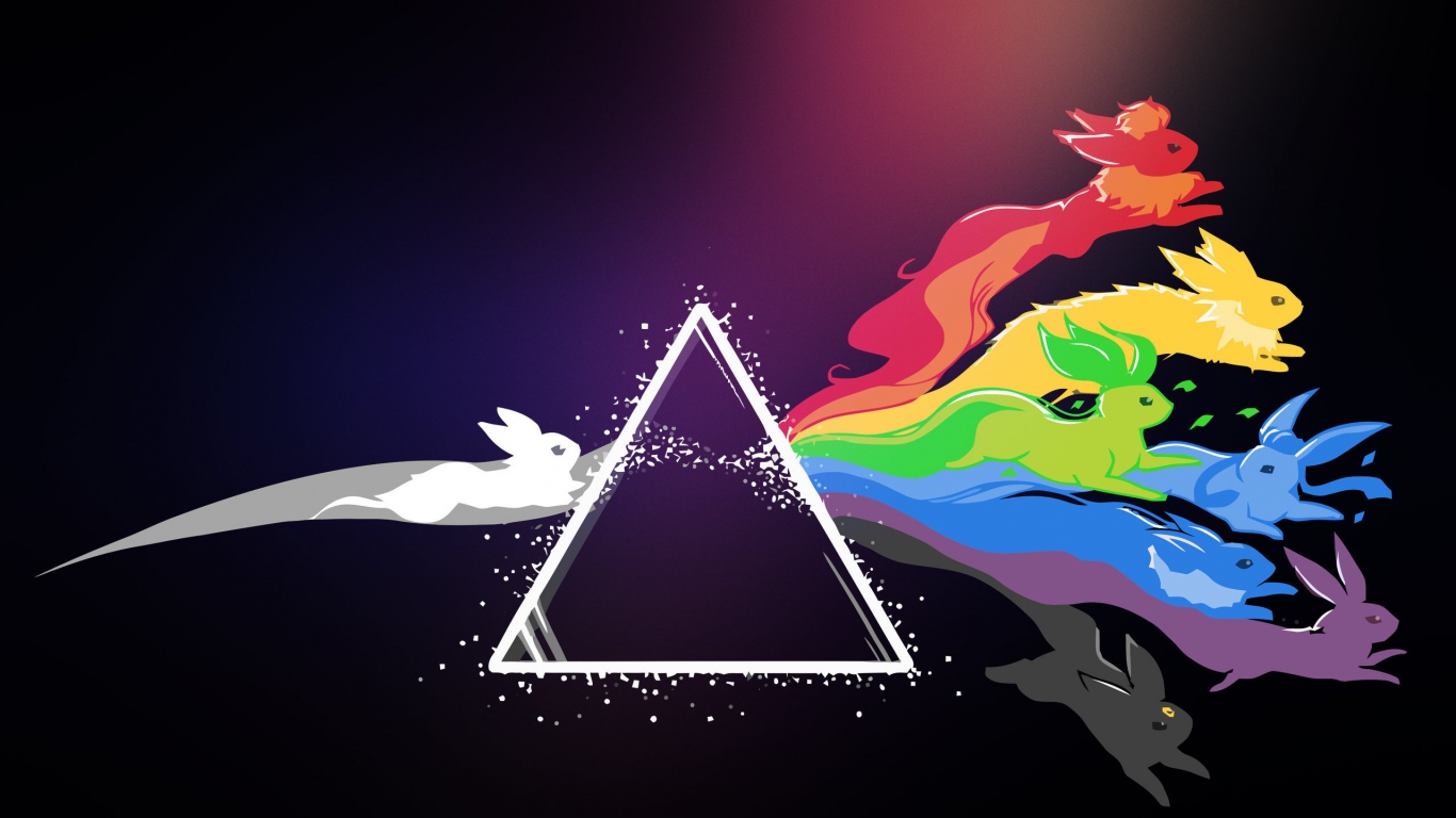 Wallpaper Pink Floyd Pokemon Bright Logo Laptop