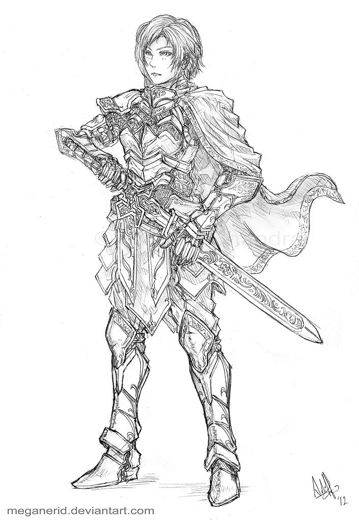 Female Knight Armor Drawing Eiryn By