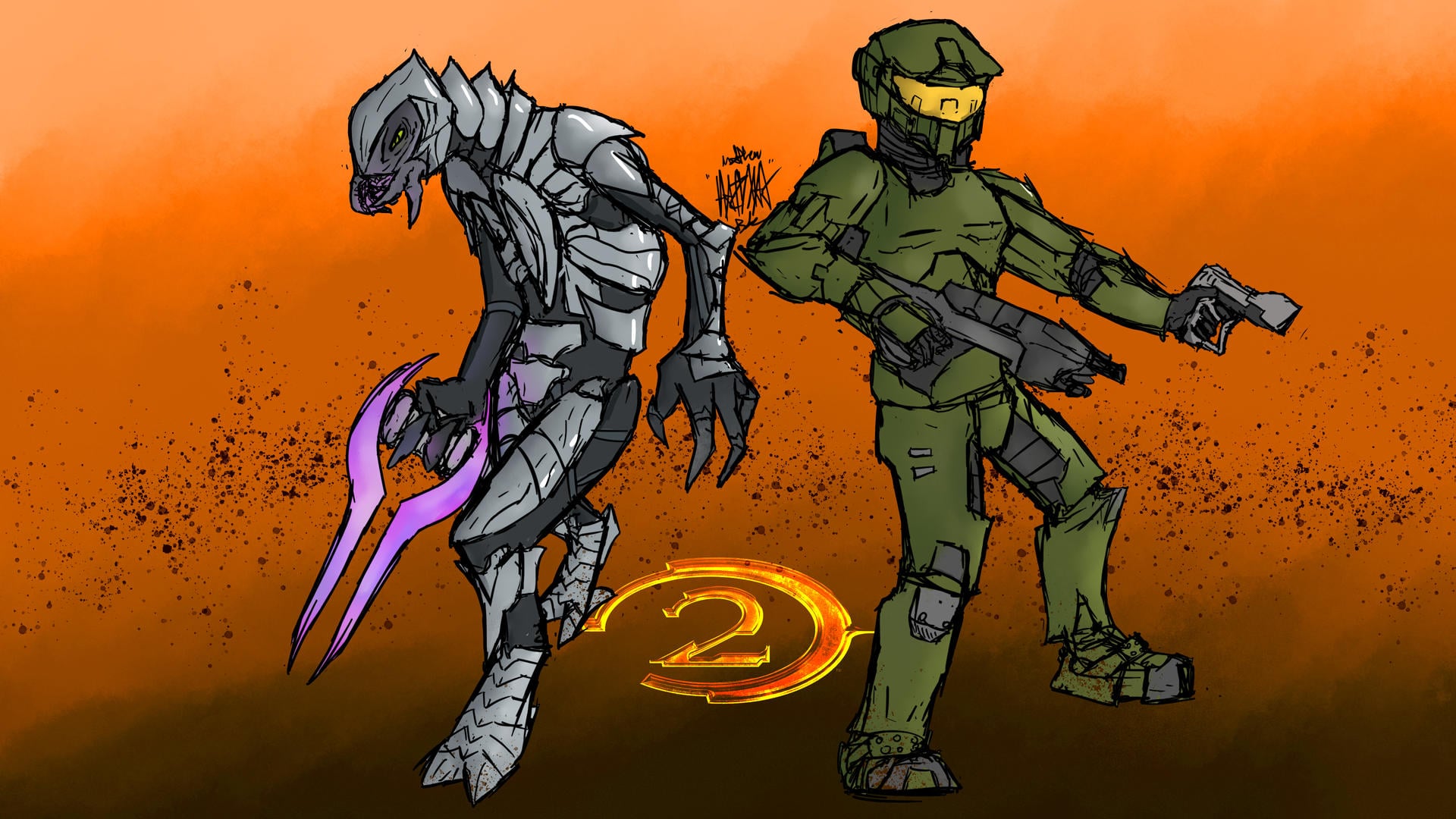 Halo Master Chief And Arbiter Wallpaper By Hailhazmat