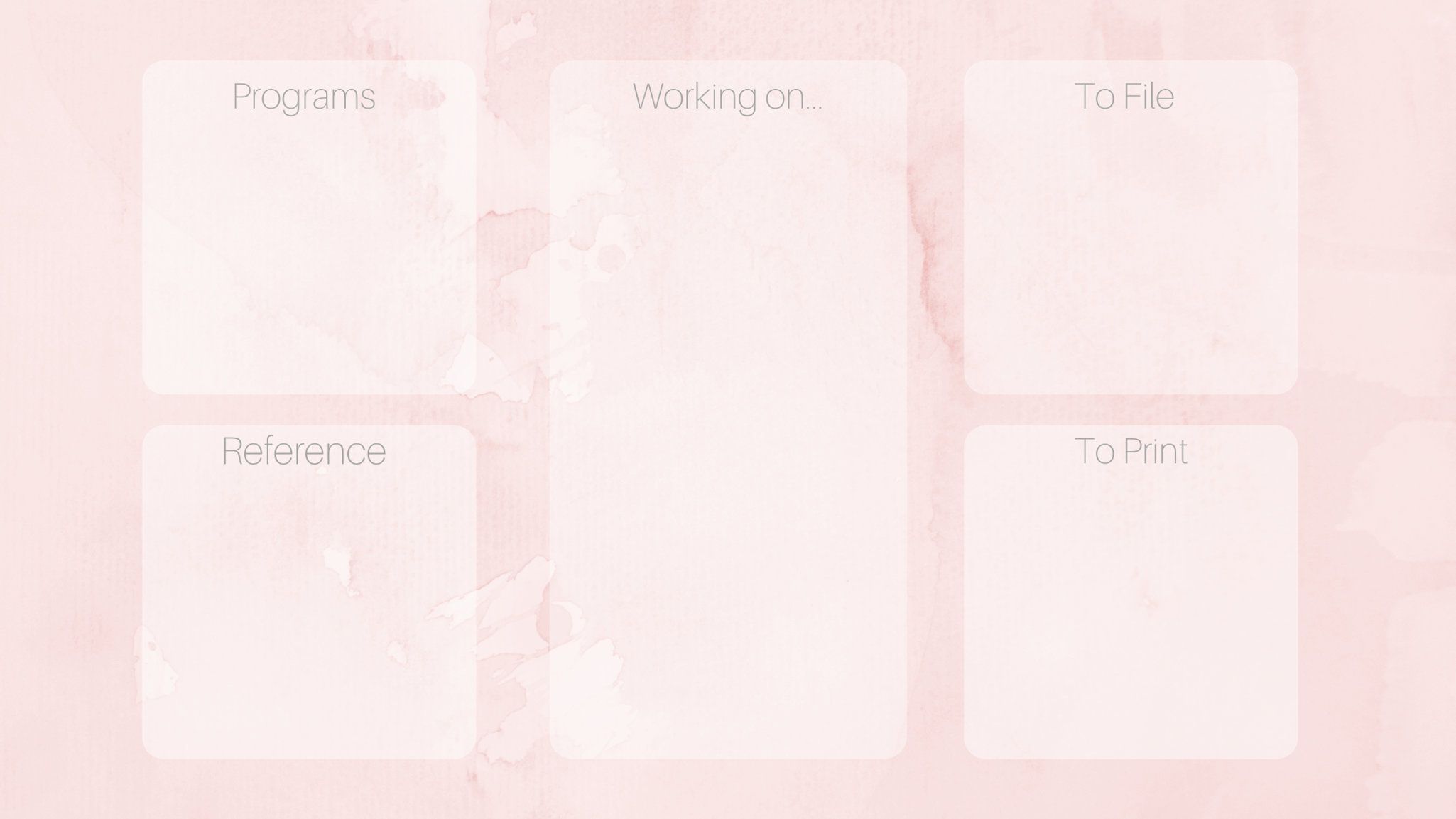 Pink Watercolor Desktop Organizer Wallpaper In