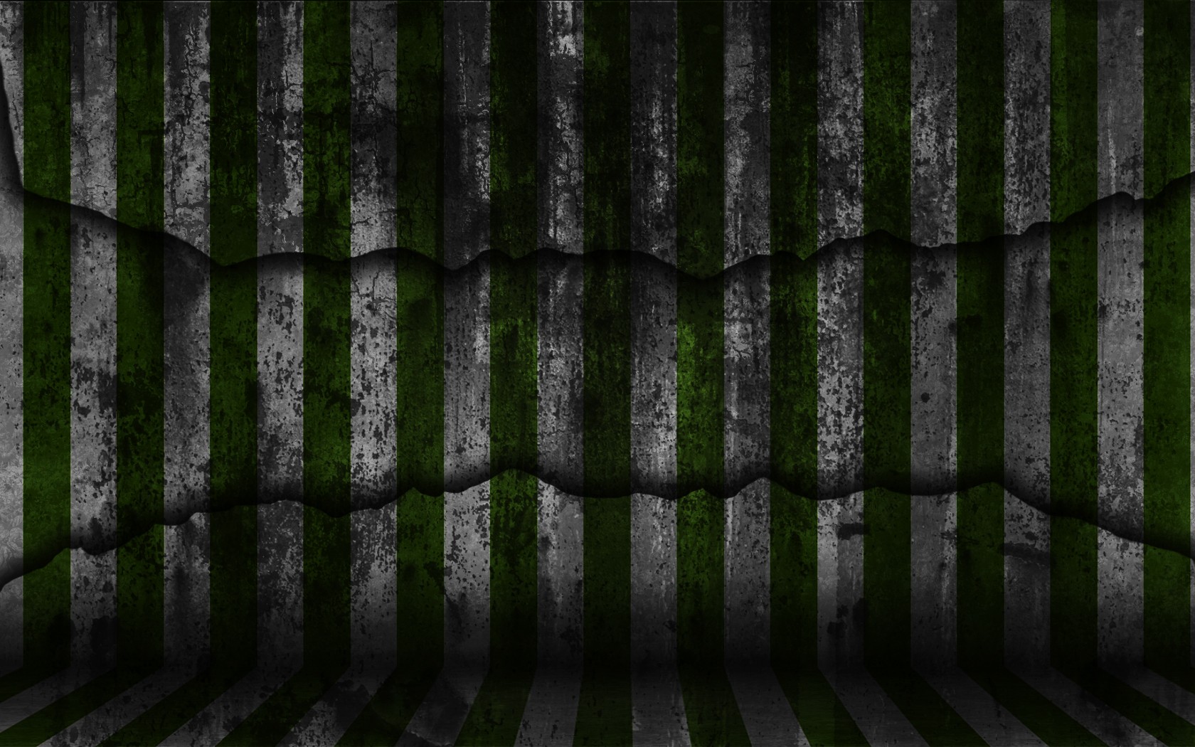 Grey Textures Empty Room Lines Cracks Green Background